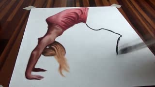 نقاشی سه بعدی-یک توهم آنامورفیک