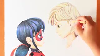 اموزش کشیدن لیدی باگ و ادرین