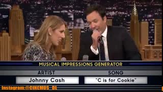 بازی جالب جیمی فالون با سلن دیون