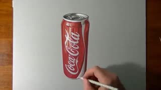 نقاشی 3بعدی کوکا کولا