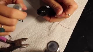 ساخت گوشواره با سیم و لاک