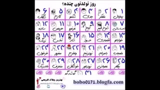تو کدوم روز به دنیا اومدی؟