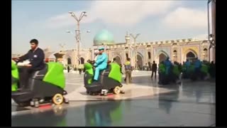 نظافت و پاکسازی کف اماکن مذهبی با دستگاه های پیشرفته زمین شوی-اسکرابر