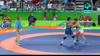 کشتی فرنگی ۸۹کیلو : برتری ۸-۰ قاسم رضایی برابر نماینده ونزوئلا