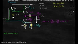 ارشد برق - ویدئو شماره 11-الکترونیک- حل تست سراسری سال 90 (روش اول)