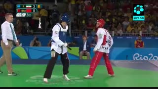 تکواندو ۵۸ کیلو مردان : حذف فرزان آشورزاده لیزر صورت