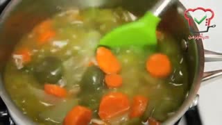 فیلم آموزش آشپزی - طرز تهیه سوپ مرغ و سبزیجات(خامه ای)