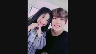 bts v and little girl یعنی چقدر خوش شانسه شرفن  جانم