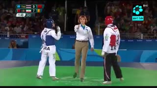 شانس مجدد تکواندو ۵۷ کیلو زنان : برتری کیمیا علیزاده برابر حریف تایلندی