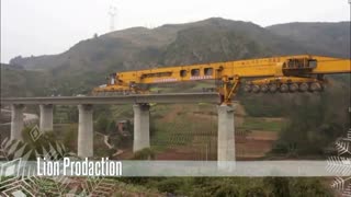 نصب پل های متحرک توسط ماشین های غول پیکر