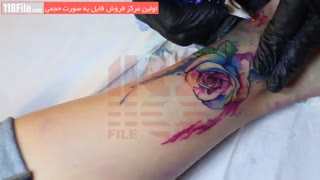 آموزش تتو روی بدن-طرح گل رز