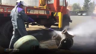 شستشوی قطعات و تجهیزات با دستگاه حرفه ای واترجت صنعتی